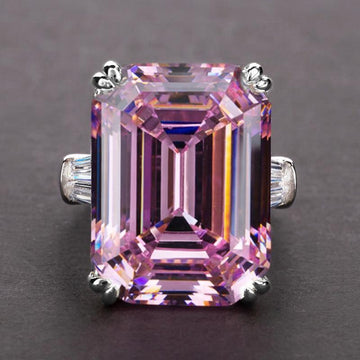 Luxury Solitaire Big Rectangle AAA+ Cubic Zirconia Diamond Elegant Jewellery Ring - The Jewellery Supermarket